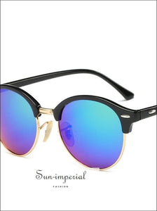 Women Sunglasses Vintage Summer Style - Green Lens Black Frame SUN-IMPERIAL United States