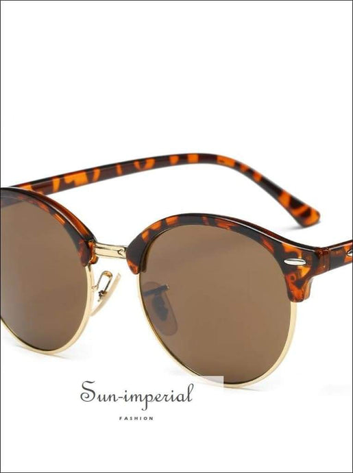 Women Sunglasses Vintage Summer Style - Green Lens Leopard Frame