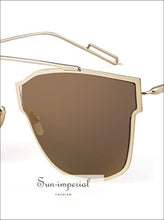 Women Trendy Cat Eye Mirror Lens Sunglasses Sun-Imperial United States