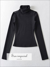 Women Turtleneck Long Sleeve Top With Mesh Detail Sun-Imperial United States