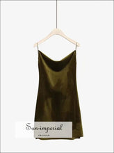 Women Velet Cami Slip Dress with Low back Split Sides Mini SUN-IMPERIAL United States