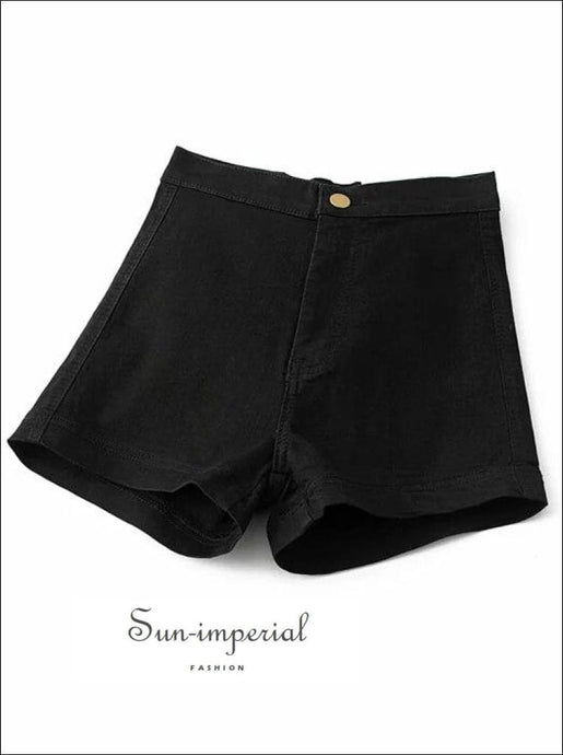 Women Vintage Apparel Slim bottom Tight-fitting High Waist Shorts Denim Basic style, short pants, shorts, street top SUN-IMPERIAL United 