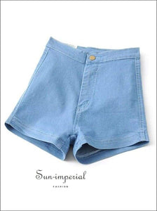 Women Vintage Apparel Slim bottom Tight-fitting High Waist Shorts Denim Basic style, short pants, shorts, street top SUN-IMPERIAL United 