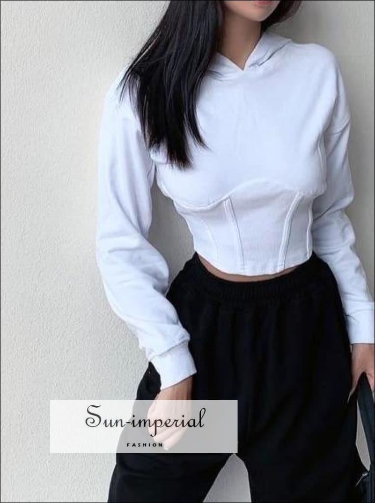 Imperial Shop Online Solid-colour corset-style crop top with