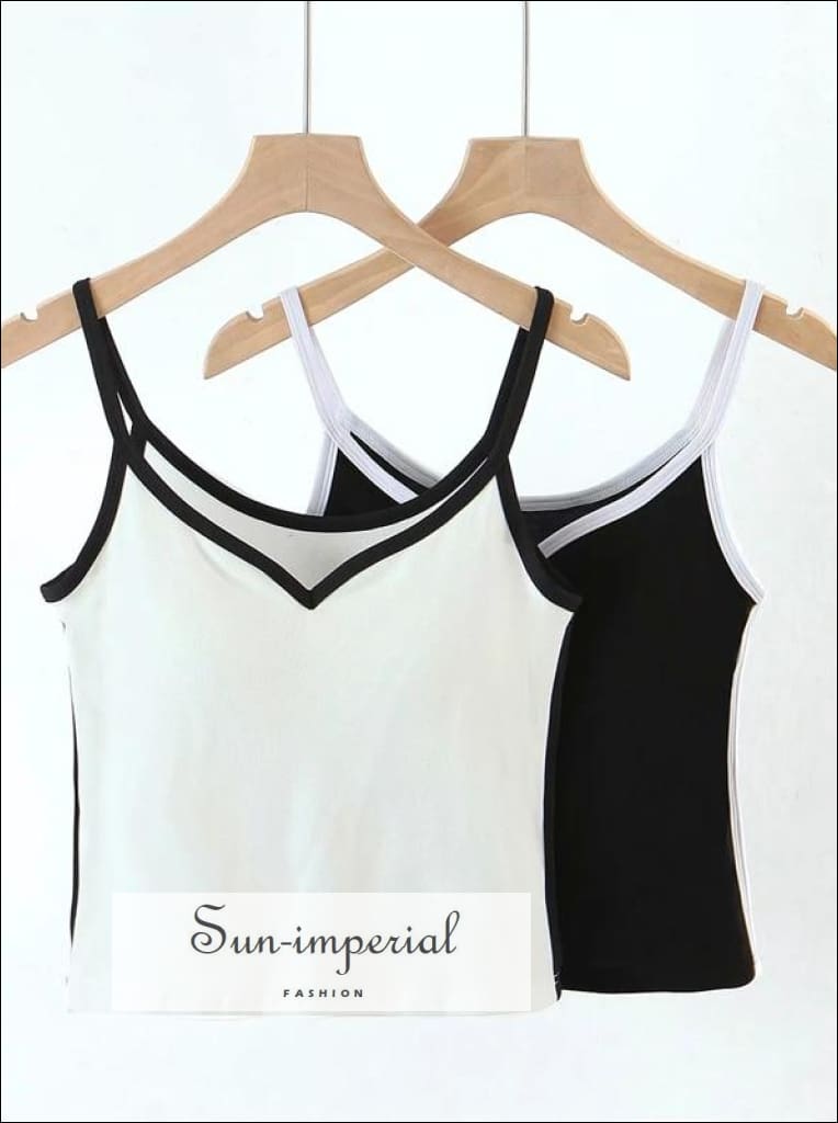 Fashion Ladies Camisole / Tank Top 2 Black And 2 White