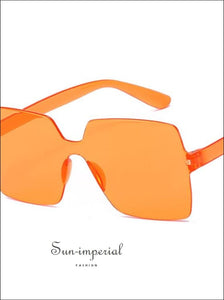 Women Yellow Fashion Sunglasses Oversized Square Shape SUN-IMPERIAL United States