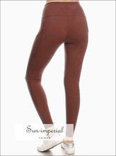 Women Yoga Pant High Waist side Pocket Elastic Breathable Pants Running Fitness Leggings Ladies plus SUN-IMPERIAL United States