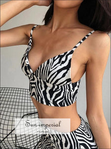 Women Zebra Print Sexy Bralette Crop top chick sexy style, street crop SUN-IMPERIAL United States
