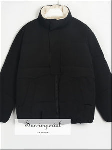 Womens Beige with Brown Inside Color Block Puffer Jacket Warm Outwear Winter Coat Black Buttoned Maxi Trench Windbreaker With Long Sleeve 