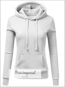 Women's Fashion Solid Color Zipper Long-sleeved Hooded Sweater Loose Casual Warm Sweatshirt Sports