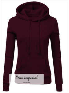 Women's Fashion Solid Color Zipper Long-sleeved Hooded Sweater Loose Casual Warm Sweatshirt Sports