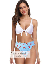 Women’s High Waist Bikini Set Knotted White Push-up Two-piece Beach Swimwear Fashion Summer Ladies SUN-IMPERIAL United States