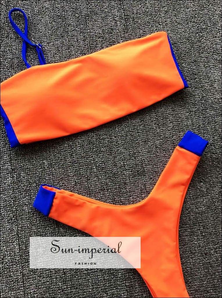 Women's Patchwork Push-up Pad Bikini Set Strap High Waist Two-piece Halter Beach Swimsuit Cutout