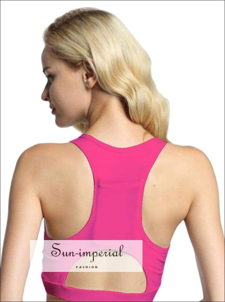 Sun-imperial - women's solid color back pocket portable mobile phone yoga shockproof  sports bra – Sun-Imperial