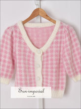 Wool Plaid Single Breasted Cardigan - Sun Imperial (photo 3)