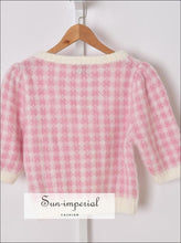 Wool Plaid Single Breasted Cardigan - Sun Imperial (photo 4)