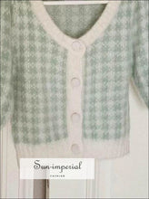 Wool Plaid Single Breasted Cardigan - Sun Imperial (photo 6)