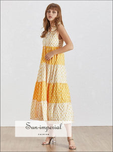 Wren Dress- Vintage Ankle-length Dress O Neck Sleeveless off Shoulder a Line Dress