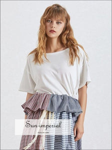 Zara top - Summer Solid Skew Collar T Shirt Women off Shoulder Short Sleeve Slim Button Irregular Off Shoulder, Sleeve, Collar, Button, 