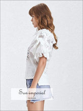 Zaw top - White Printed T-shirt Sleeve
