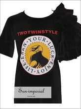 Zaw top - White Printed T-shirt Sleeve