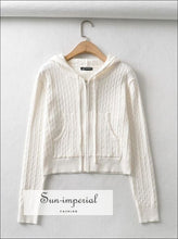 Zipped Cropped Hoodie Cardigan - Sun Imperial (photo 1)