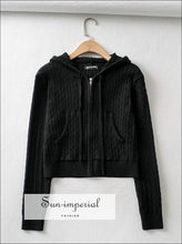 Zipped Cropped Hoodie Cardigan - Sun Imperial (photo 4)