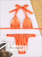Solid Micro Bikini Set With Long Strap Detail Sun-Imperial United States