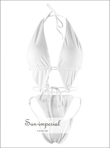 Women’s Halter Triangle Cut Out Bikini Set Sun-Imperial United States